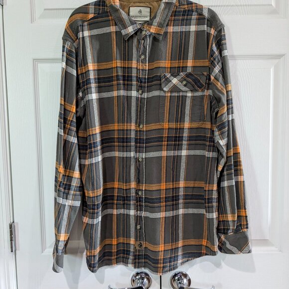 Legendary Whitetails Men's Buck Camp Flannel Shirt, Brown Plaid, XL, Long Sleeve - Picture 2 of 16